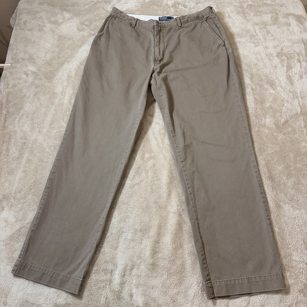 Polo Ralph Lauren Mens Classic Fit Chino Pants Khaki Brown Straight Leg 36x32